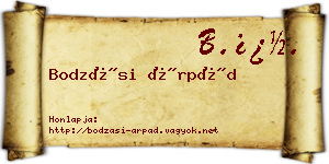 Bodzási Árpád névjegykártya