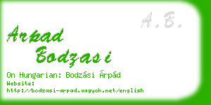 arpad bodzasi business card