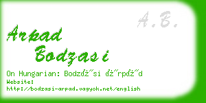 arpad bodzasi business card